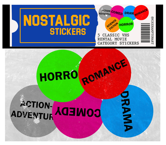 Nostalgic Movie Rental Sticker Pack